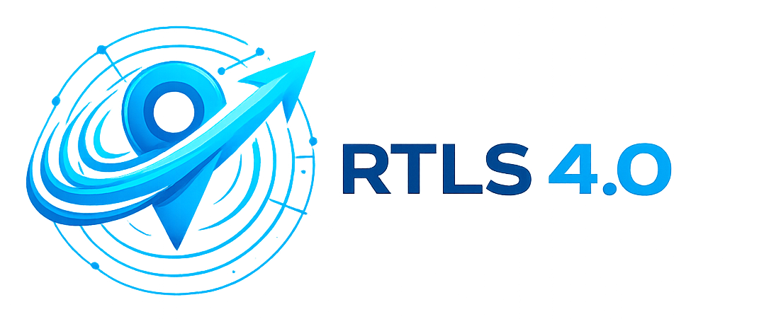 Logo RTLS 4.0 con freccia stilizzata
